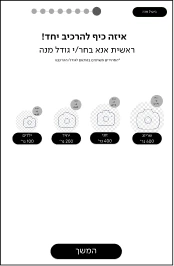 Wireframe, בחירת גודל מנה